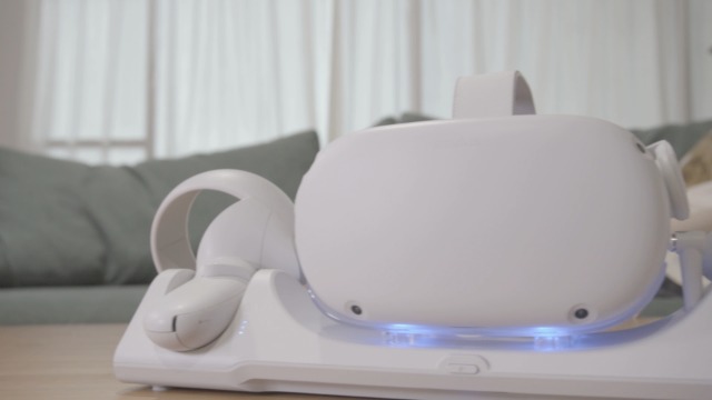 ZYBER Charging Dock with LED Light for Meta Quest 2, VR Stand for